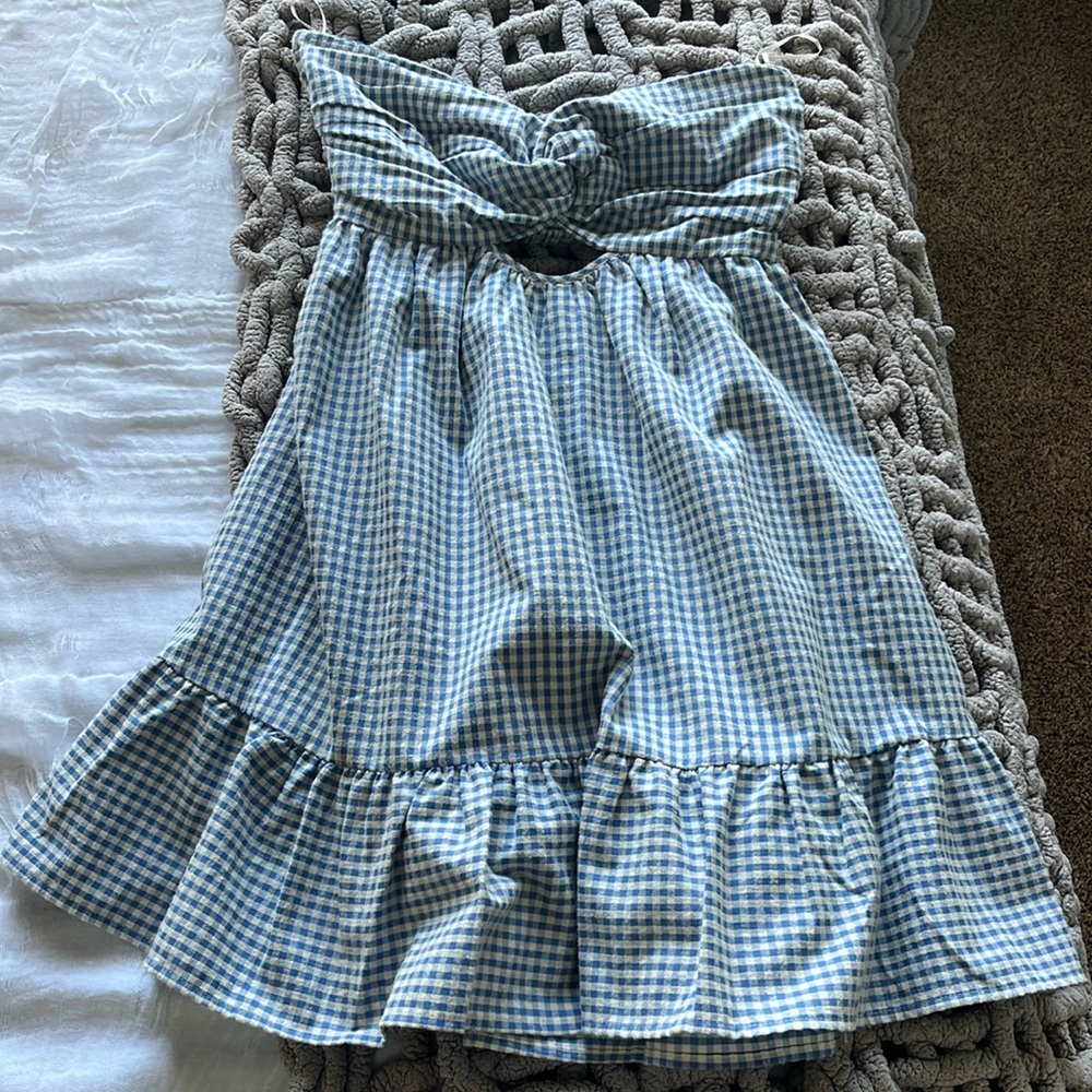 Grey Bandit Summer Breeze dress in Blue Gingham, size M